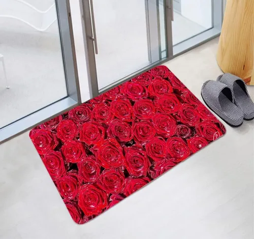 Vista 3 de LYFANS Alfombras de baño de espuma de esponja absorbente suave para baño y cocina (30 x 18 pulgadas), tapete de franela antideslizante brillante