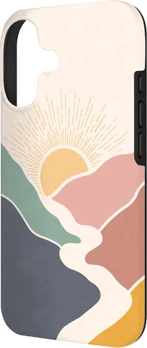 Vista 2 de Boho Sun Mountains Retro Vintage Aesthetic Sunrise Art Phone Case for iPhone 17