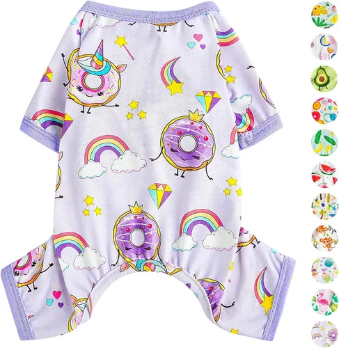 Vista 10 de Pijamas para perros de primavera y verano, ropa para perros pequeños y niñas – Niños – Perros de tamaño mediano, ropa suave y elástica para Verde