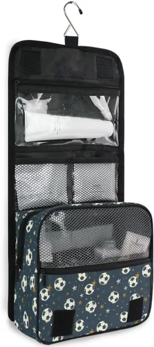 Vista 3 de Neceser colgante de viaje -326 - Kit de fútbol para maquillaje, organizador de cosméticos para hombres y mujeres