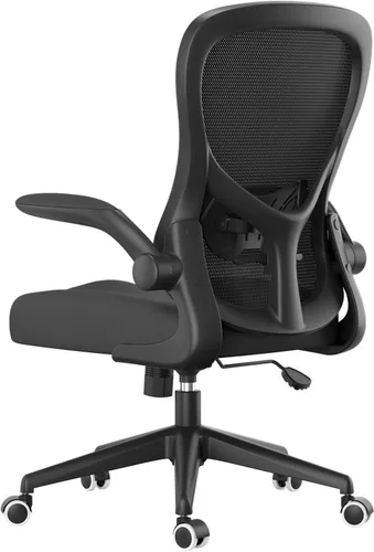Vista 3 de Hbada - Silla de oficina ergonómica, silla de escritorio con ruedas silenciosas de poliuretano, silla de computadora de malla transpirable