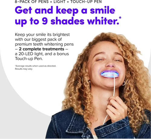 Vista 3 de SmileDirectClub Kit de blanqueamiento dental con luz LED, paquete de 9 bolígrafos de gel, peróxido de hidrógeno de fuerza profesional, sin dolor