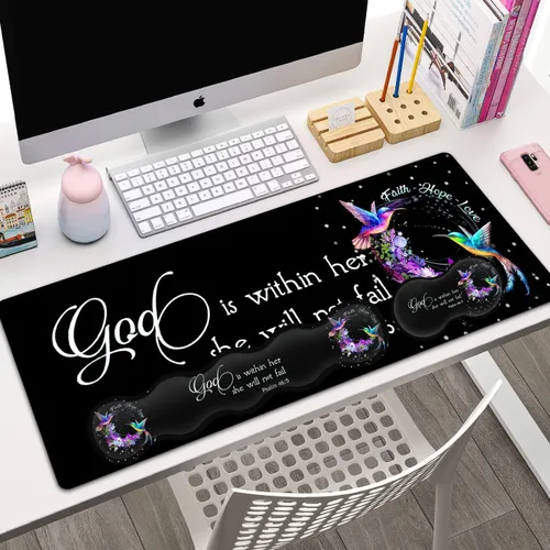 Vista 11 de Alfombrilla de mouse grande para juegos, alfombrilla de escritorio de oficina extendida, impermeable para el hogar, reposamuñecas ergonómicas