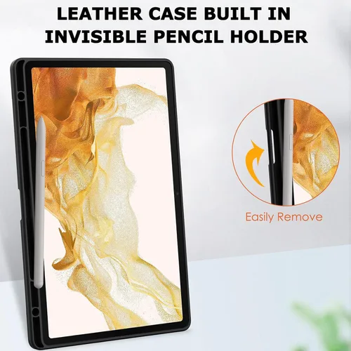 Vista 4 de NINKI Funda para Galaxy Tab S10 Plus 2024 / Galaxy Tab S9 Plus/Galaxy S9 FE Plus Funda con soporte, soporte para lápices, apagado y encendido Negro