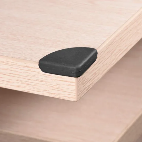 Vista 4 de uxcell Protectores de esquina para muebles, protectores de esquina para mesa, adhesivos de silicona suave, color negro, 1.181x1.181x0.354 in, 28