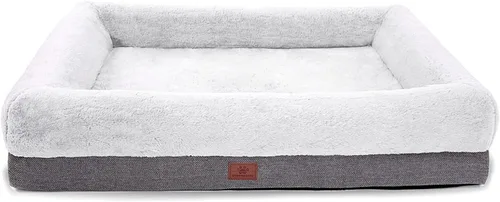 Vista 12 de WINDRACING Camas ortopédicas para perros pequeños, sofá cama impermeable de espuma de huevo para perros con lados de refuerzo en L, cama lavable