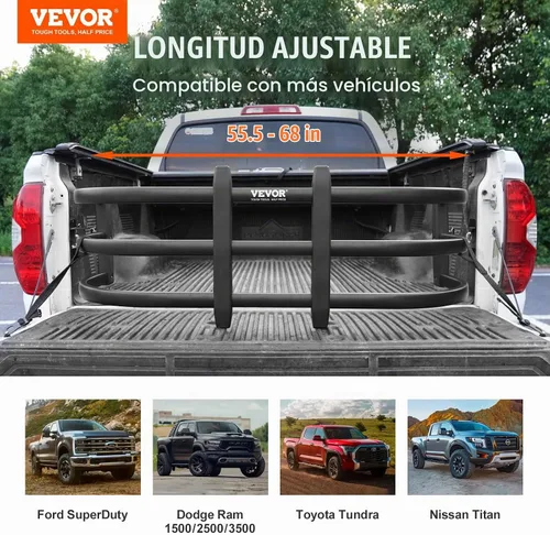 Vista 6 de VEVOR Extensor de Caja de Camión, para Ford Super Duty, Dodge Ram 1500/2500/3500, Toyota Tundra, Nissan Titan, Chevrolet Silverado, GMC Sierra