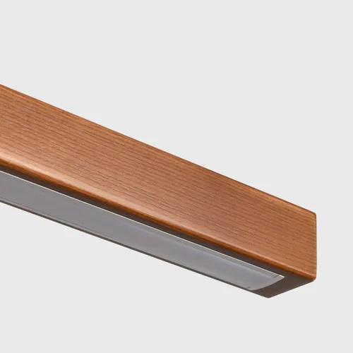Vista 7 de Lámpara colgante lineal de madera de 31.5" – Lámpara de araña LED regulable con control remoto, iluminación moderna ajustable de estilo granja