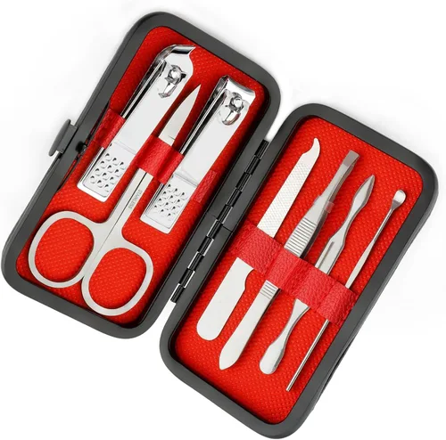 Vista 9 de Juego de manicura, cortaúñas, herramientas de cesta de Pascua, suministros de pedicura, cortaúñas para mujeres y hombres, cortaúñas de uñas 8 en 1