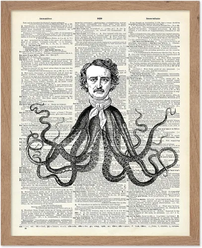 Vista 91 de Poster Master Póster de pulpo para parejas, póster de diccionario, arte Kraken, regalo romántico para él, ella, amantes, decoración náutica