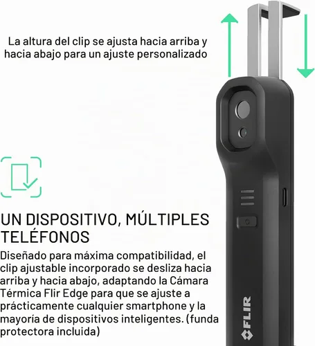 Vista 3 de FLIR Edge - Cámara térmica inalámbrica Bluetooth para teléfonos inteligentes, compatible con todos los dispositivos iOS y Android, resolución súper
