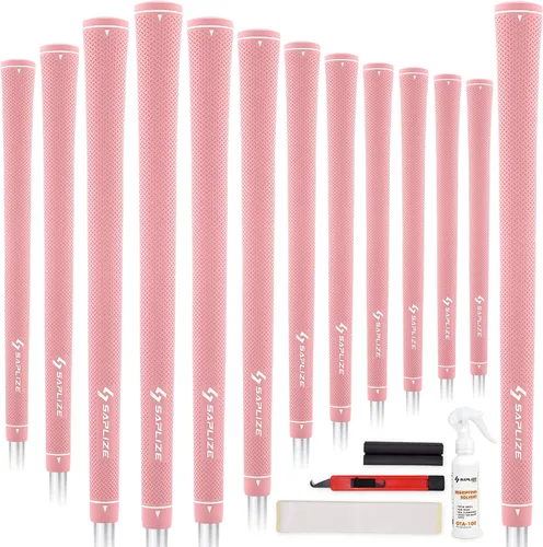 Vista 23 de SAPLIZE Empuñaduras de golf exclusivas para mujer, paquete de 13 empuñaduras de goma suave con diseño cónico optimizado, cómodos y absorbentes