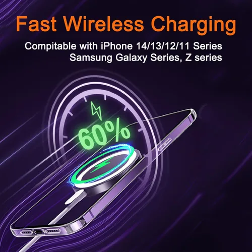 Vista 6 de COJOC 3 calcomanías de anillo Magsafe, adaptador de conversión magnético universal compatible con accesorios de carga inalámbrica para iPhone Negro