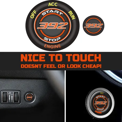Vista 4 de TOOLEPIC - Cubierta de botón de arranque para Dodge Challenger Charger Durango, accesorios 2015-2025 - Kit de interruptor de encendido de arranque