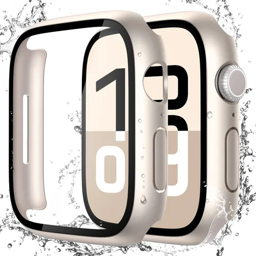 Vista 26 de Misxi Paquete de 2 fundas impermeables con botón diseñadas para Apple Watch Series 3 Series 2 de 38mm, funda rígida de policarbonato anticaídas