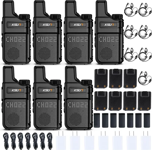 Vista 9 de KSUN Mini walkie talkies para adultos, radio bidireccional de mano UHF