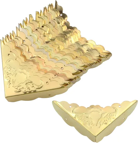 Vista 7 de Antrader 24 piezas de caja de esquinas triangulares de metal protector de esquina de gabinete protector de seguridad para decoración de muebles