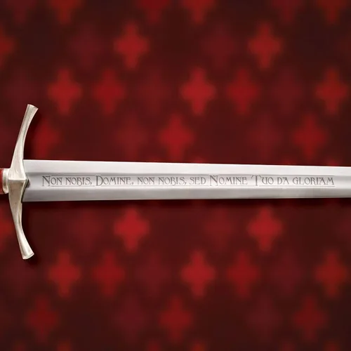 Vista 4 de Espada Medieval Hecha a Mano The Accolade Réplica de la Espada de los Caballeros Templarios, Espada Vikinga con Vaina, Hoja de Acero Inoxidable