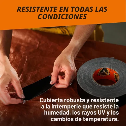 Vista 5 de Gorilla Cinta adhesiva, cinta negra, 1.88 pulgadas x 50 yardas (paquete de 6), resistente y resistente a la intemperie para interiores o exteriores