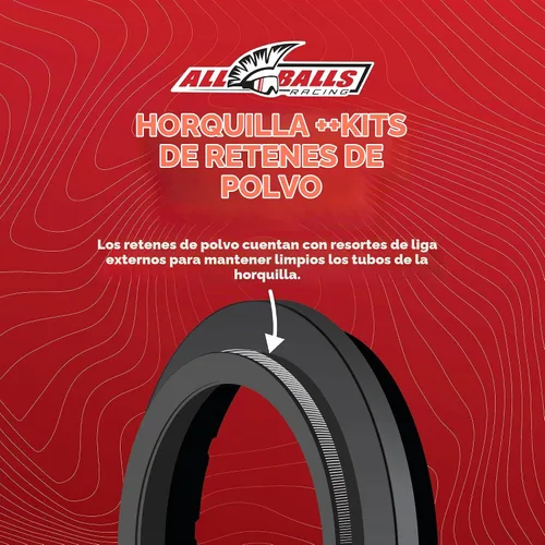 Vista 5 de All Balls Racing 56-143 Kit de retenes de horquilla y polvo
