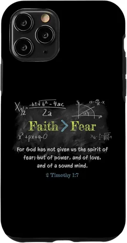 Vista 29 de Faith > Fear 2 Timothy 1:7 Christian Verse Math Equation Case for iPhone 17