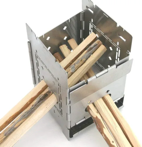 Vista 3 de Firebox Bushcraft - Kit de estufa de campamento - Quema de leña/combustible múltiple - Plegable/plegable - Fogata portátil - Modelo Gen 2 5 pulgadas