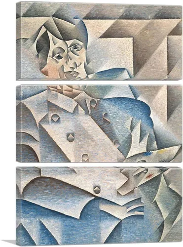 Vista 10 de ARTCANVAS Retrato de Picasso 1912 - Póster de pintura enmarcada estirada, póster giclée, decoración de pared por Juan Gris, 12 x 8 pulgadas