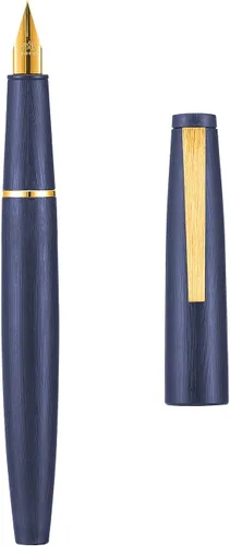 Vista 16 de Jinhao 80 pluma estilográfica de fibra de carbono cepillada negra con convertidor de tinta, 2 unidades, punta de 0.012 in
