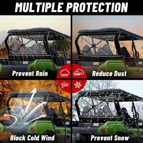 Vista 6 de StarknightMT TERYX - Ventana trasera suave, panel de polvo trasero compatible con KAWASAKI TERYX 4 800 2013-2025 a prueba de polvo a prueba