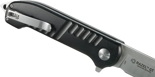 Vista 10 de CRKT Razel GT - Navaja plegable asistida con bloqueo de forro: hoja de borde plano de acero inoxidable, mango de aluminio, clip para bolsillo, 4031