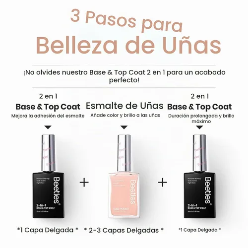 Vista 5 de Beetles - Esmalte de uñas, esmalte de uñas nude, corrector de uñas de gelatina rosa, secado rápido