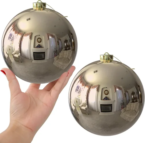 Vista 35 de Esferas pequeñas de Navidad de bronce y dorado de 1.6 pulgadas, adornos para decoración de árbol de Navidad, bolas colgantes inastillables