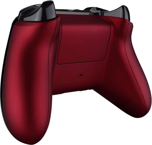 Vista 5 de eXtremeRate Soft Touch Grip - Paneles traseros personalizados para Xbox One S y One X, rieles laterales de repuesto rojo escarlata con cubierta