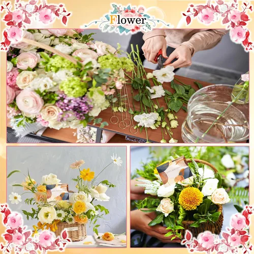 Vista 6 de 60 púas florales de alambre de metal de 13 pulgadas, soporte de tarjeta de metal para colocar tarjetas de nombre, clips de números de mesa, soporte