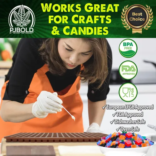 Vista 4 de Molde cuadrado de silicona para dulces, 266 cavidades, 2 mL