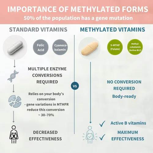 Vista 4 de Igennus Multivitamínico metilado para mujeres de 50 años, calcio y magnesio para apoyo óseo, liberación sostenida y vitaminas B activas, fórmula sin