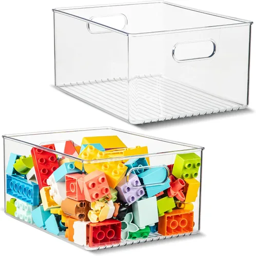 Vista 41 de Contenedor de plástico transparente para almacenamiento de alimentos con asas para organizar cocina, despensa, refrigerador, congelador, despensa