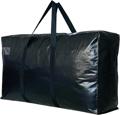 Vista 8 de Bolsa de lona de almacenamiento extra grande para viajes, bolsa de lona de viaje gigante de gran tamaño negra