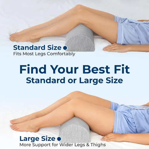 Vista 6 de 5 STARS UNITED Almohada de rodilla para dormir de espalda – Funda refrescante – Cojín de espuma viscoelástica para aliviar el dolor de ciática