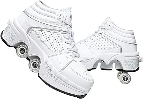 Vista 9 de Patines multifuncionales Zapatos de Deformación Automáticos Zapatos de Patinaje Masculino y Femenino Zapatos de Patinaje 2 en 1 Patines de Polea
