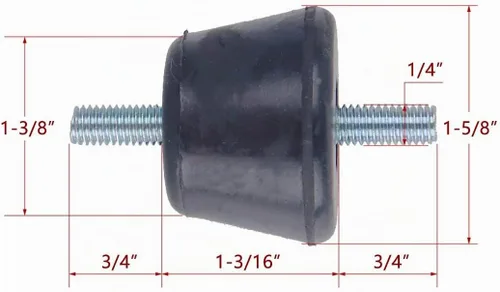 Vista 2 de Daisypower Almohadilla de montaje antivibración de goma para aire acondicionado, almohadillas de montaje aislantes de absorción de impactos