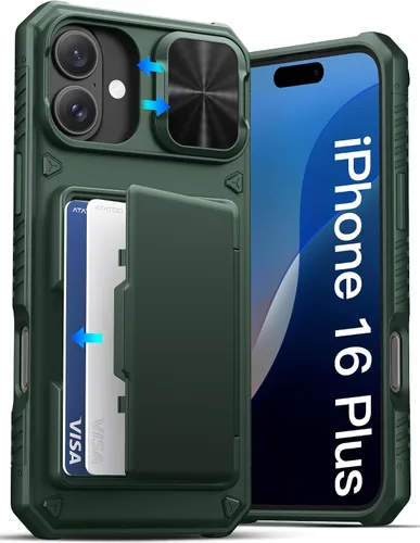 Vista 32 de ATATOO Funda Cartera para iPhone Air, Portador de Tarjetas Integrado (3-5 Tarjetas) [Bloqueo RFID] y Cubierta Deslizante para Cámara, Protección