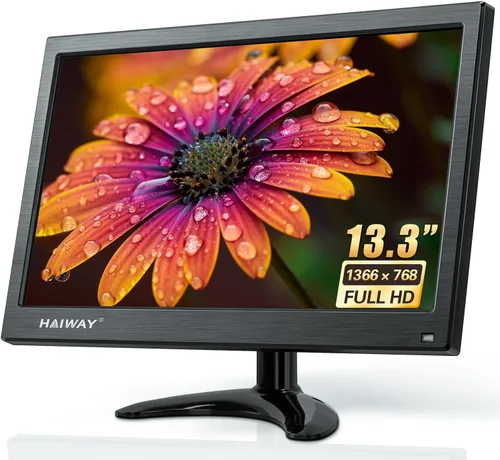 Vista 10 de Haiway Monitor de seguridad de 10.1 pulgadas, resolución de 1024 x 600, pequeño monitor HDMI, monitores de computadora pequeños con control remoto