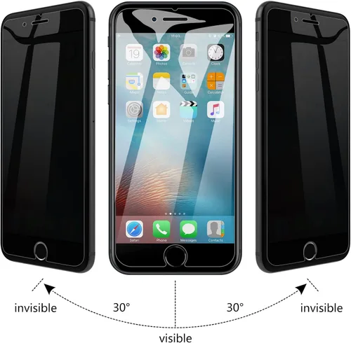 Vista 3 de JETech Protector de pantalla de privacidad para iPhone SE 3 (3ª edición 2022) de 4.7 pulgadas, película de vidrio templado antiespía, compatible