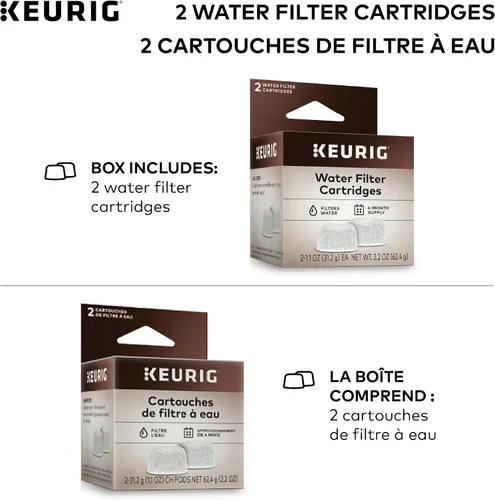 Vista 2 de Keurig Cartuchos de repuesto para filtro de agua, cartuchos de filtro de agua reemplazables, compatibles con cafeteras de cápsulas K-Cup 2.0