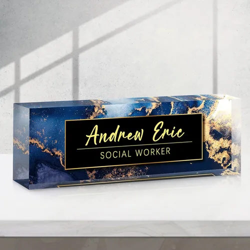 Vista 8 de Placa de nombre personalizada para escritorio, accesorios de escritorio de acrílico, placa de identificación personalizada, regalos personalizados