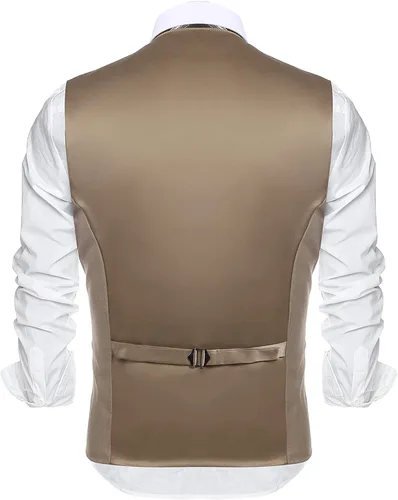 Vista 7 de Coofandy chaleco para traje o esmoquin con 5 botones, para hombre.