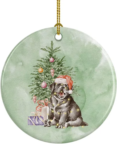 Vista 57 de Caroline's Treasures Bulldog, Bulldog inglés #2 y árbol de cerámica adorno colgante para árbol de Navidad, decoración colgante para el hogar