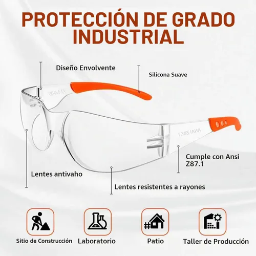 Vista 3 de Salfboy Anti Fog Safety Glasses for Men, Ansi Z87.1 Eye Protection Glasses