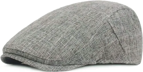 Vista 10 de Gorra plana de algodón de lino para hombre Newsboy de verano B31 - Beige